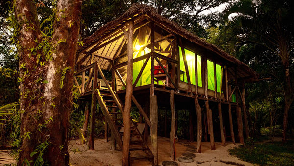 Madagascar's Masoala Forest Lodge offers a truly unique sleeping experience right on the beach.