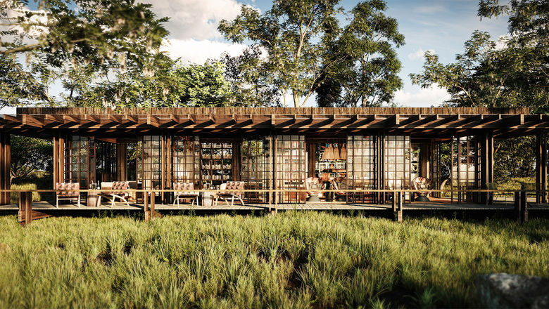 Guest area at Phinda Forest Lodge, situated in AndBeyond Phinda Private Game Reserve, KwaZulu Natal, South Africa.