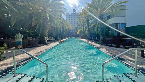 The pool at The National Hotel in South Beach.