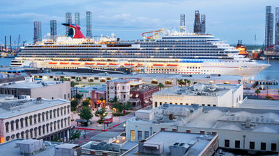 The Carnival Breeze in port in Galveston, Texas. The line is bringing its biggest ship, the Carnival Jubilee, to the city in December.