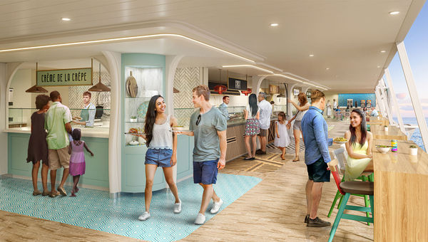 The AquaDome Market will be Royal Caribbean’s first food hall. The AquaDome Market will be Royal Caribbean’s first food hall.