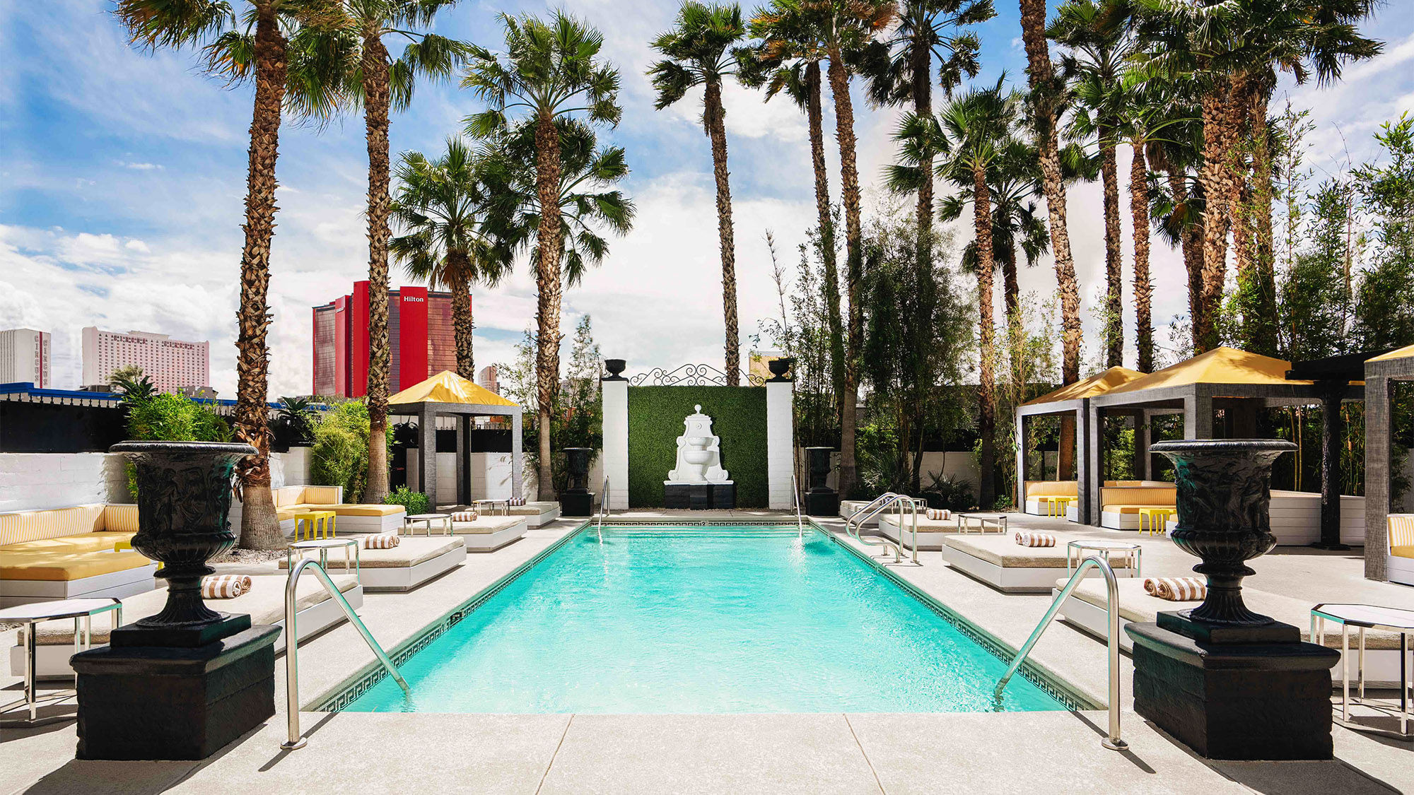 The Lexi's almost 4,000-square-foot European-style pool area has four cabanas and eight day beds.
