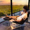 Taking a break in one of the new Remo work pods at the Sensira Resort & Spa Riviera Maya.