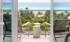 A guestroom terrace at the Nautilus Sonesta Miami Beach.