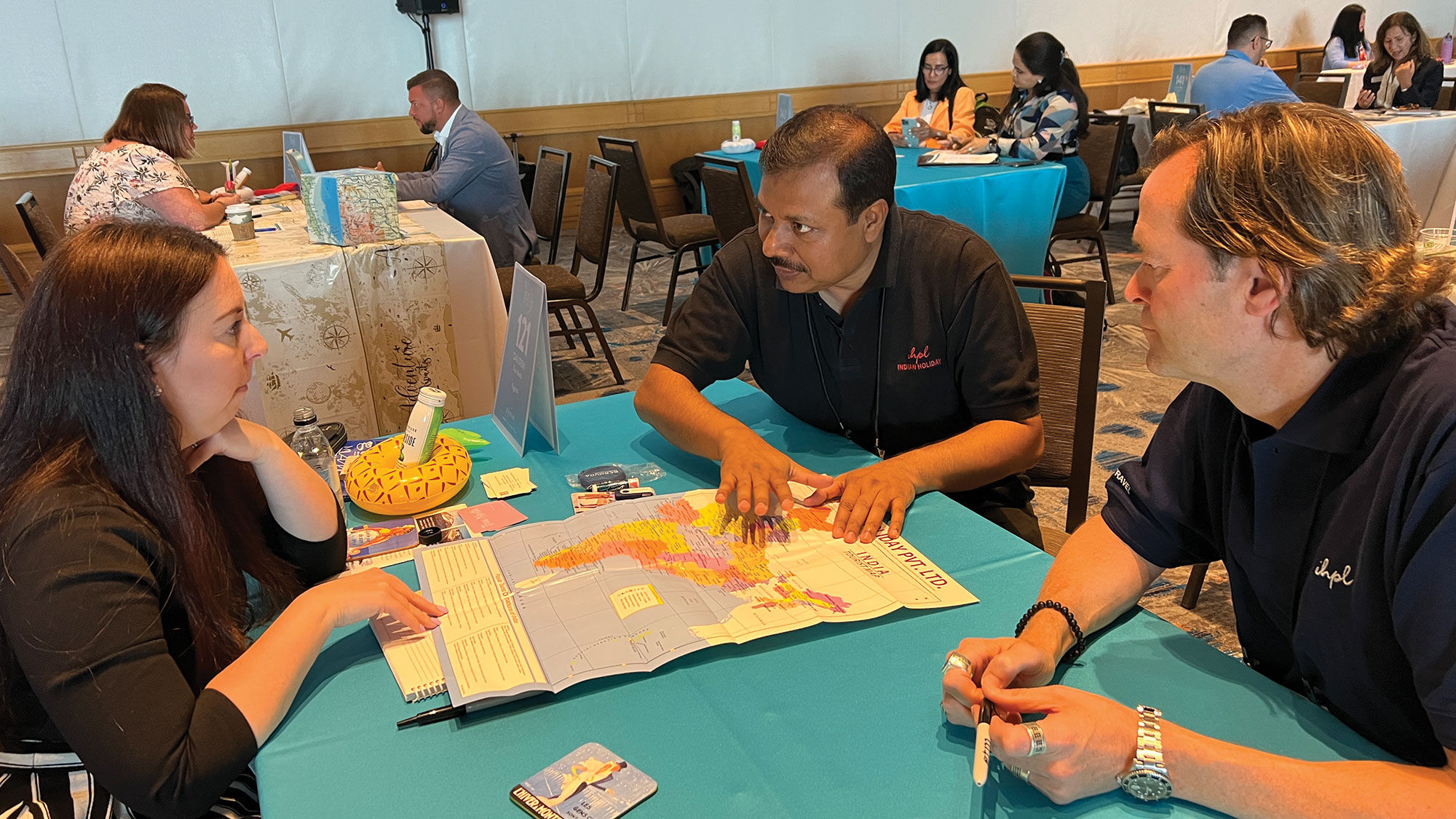 Cali Stein, of Four Hundred, at her table during GTM appointment sessions with Abhijit Das Gupta and Shawn Rettstatt of Indian Holiday.