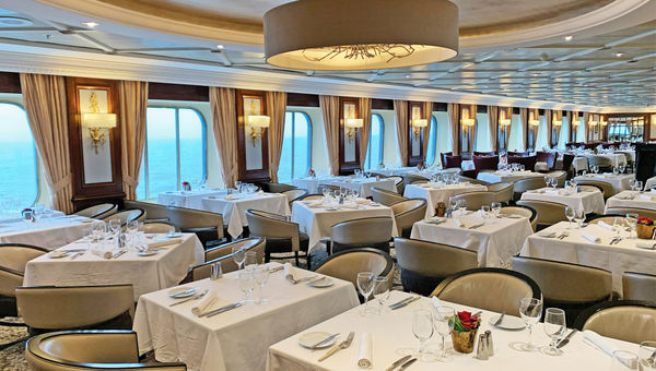 The ship’s Discoveries dining room.