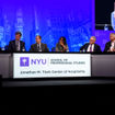 The CEOs Check-In panel at this year's NYU International Hospitality Industry Investment Conference was moderated by CNBC's Sara Eisen, left, and featured chief execs from IHG Hotels & Resorts, Accor, Marriott International, RLJ Lodging Trust, Hyatt Hotels and Hilton.