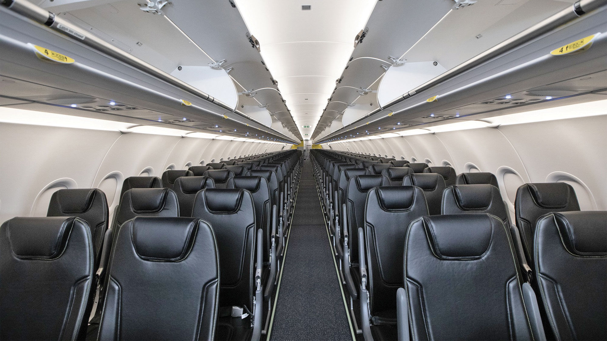 Window and aisle seats on Spirit's A321neo are a half-inch wider than on its older jets.