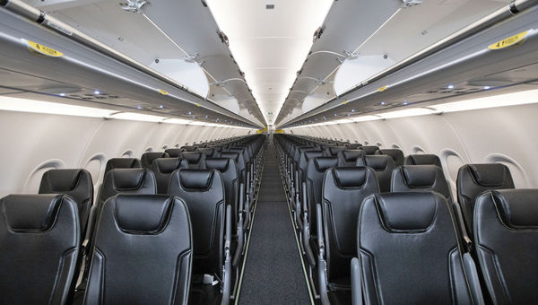 Window and aisle seats on Spirit's A321neo are a half-inch wider than on its older jets.
