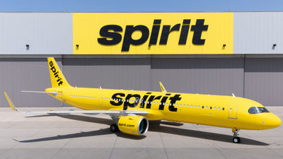 Spirit unveiled its first Airbus A321neo at its Detroit maintenance hangar on Monday.