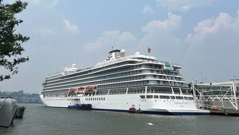 The Viking Saturn docked in New York for its naming ceremony on June 6.