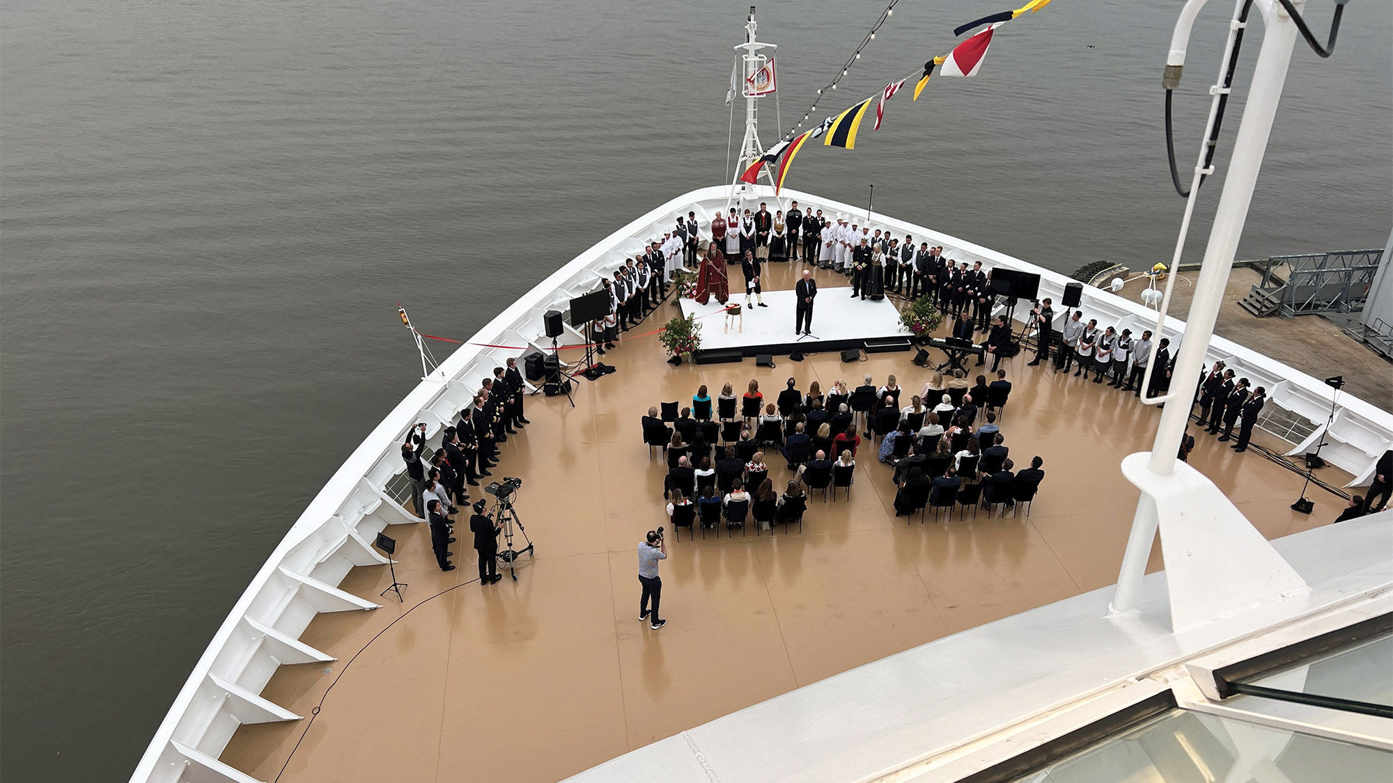 The Viking Saturn naming ceremony as seen from the observation deck.