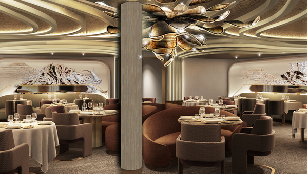 A rendering of Le Voyage restaurant on the Celebrity Ascent. The ship is expected to debut in November. A rendering of Le Voyage restaurant on the Celebrity Ascent. The ship is expected to debut in November.