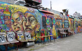 An example of graffiti-covered "buildings" in Bahnwarter Thiel.