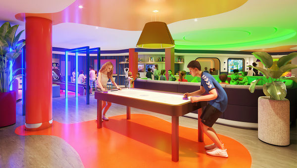 A rendering of the Neon Grove area for tweens.