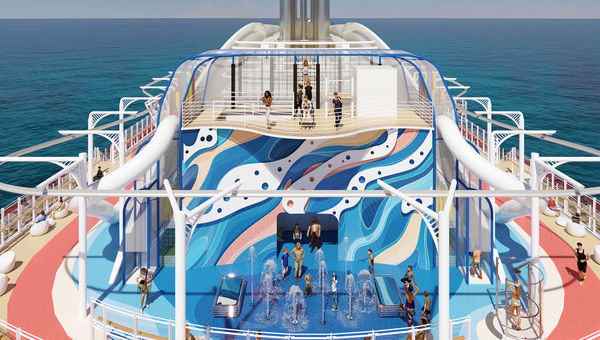 A rendering of the Lookout and Splash Zone areas on Sun Princess.