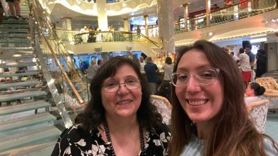Andrea Zelinski with her mother on a Carnival Venezia cruise in 2023.