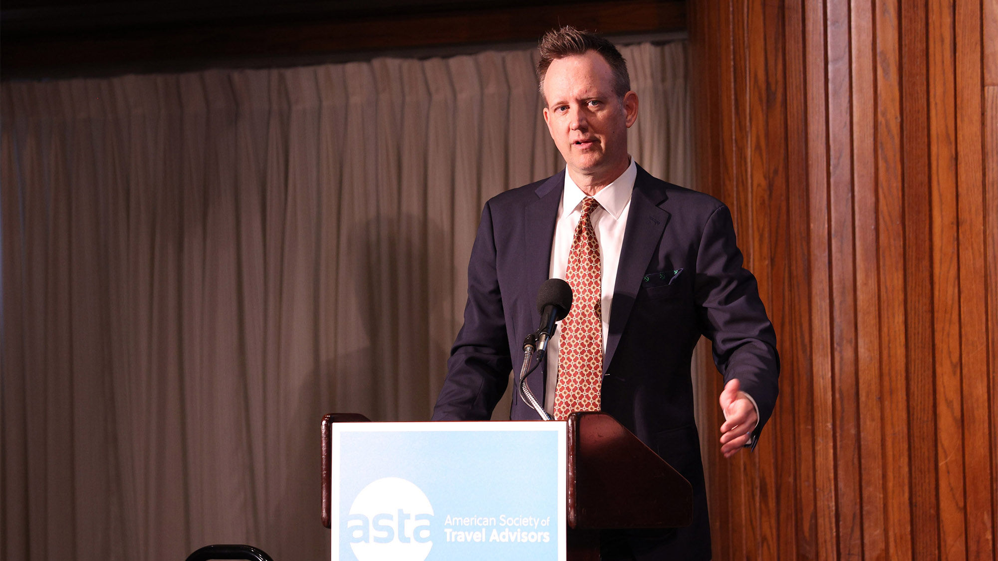Norwegian Cruise Line senior vice president of North American sales John Chernesky at ASTA’s Travel Industry Forecast at the National Press Club in Washington, D.C.
