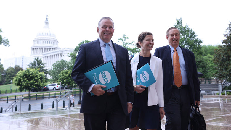From left, The Travel Authority’s Lee Thomas, ASTA’s Pam Bonin and Altour’s Doug Payne during ASTA Legislative Day 2023.