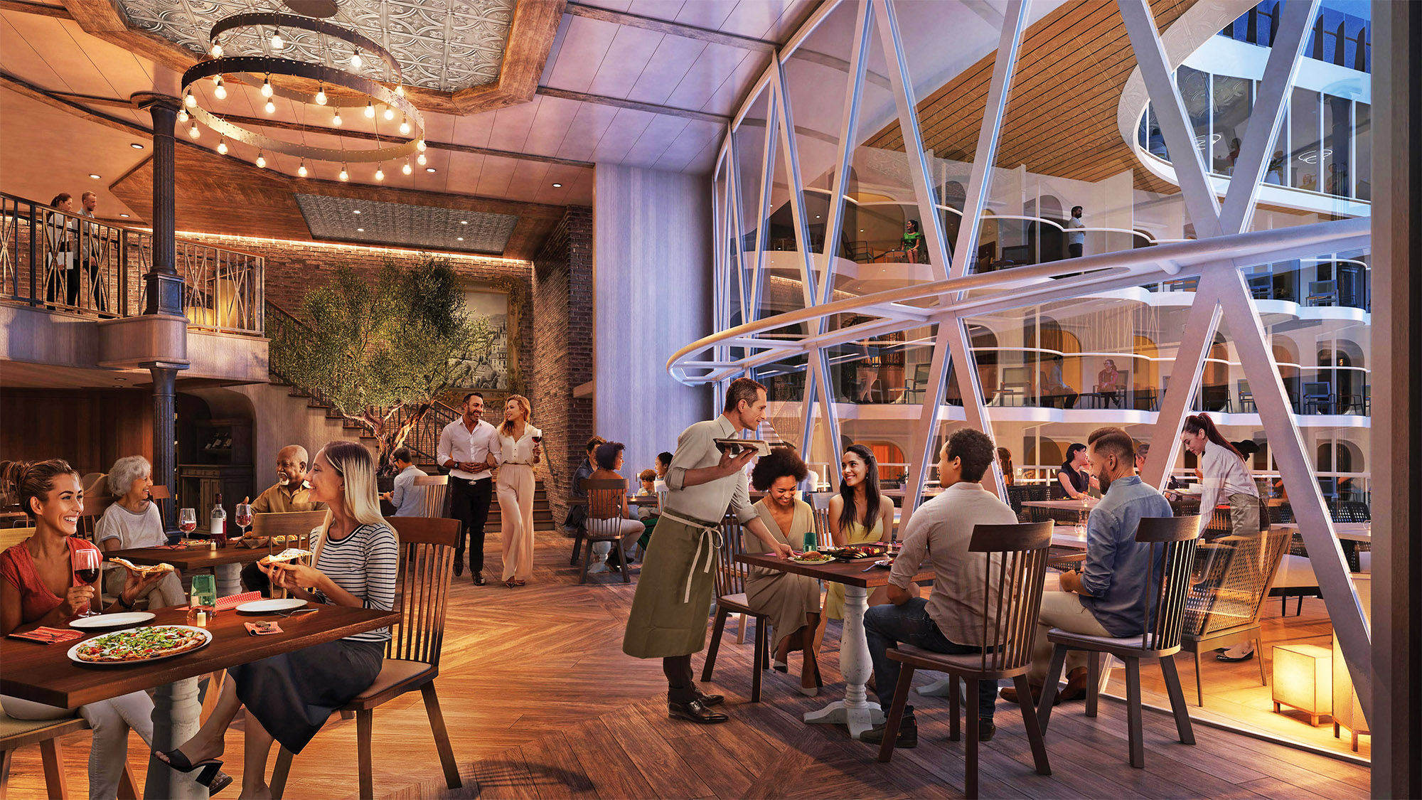 Giovanni's Italian Kitchen & Wine Bar will span two decks on Utopia of the Seas.