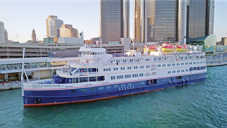 The Ocean Navigator, one of the two Great Lakes coastal cruising ships that was bought at auction by American Queen Voyages founder John Waggoner.
