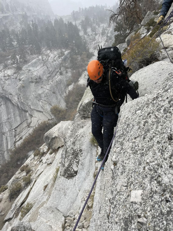 Avenue Two Travel CEO Joshua Bush on a mountaineering expedition on Mount Whitney in California.