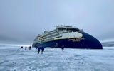 The National Geographic Endurance stopped in pack ice in Svalbard.