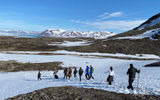 National Geographic Endurance guests hiking in Svalbard.