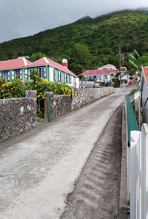 A typical neighborhood scene on the island.