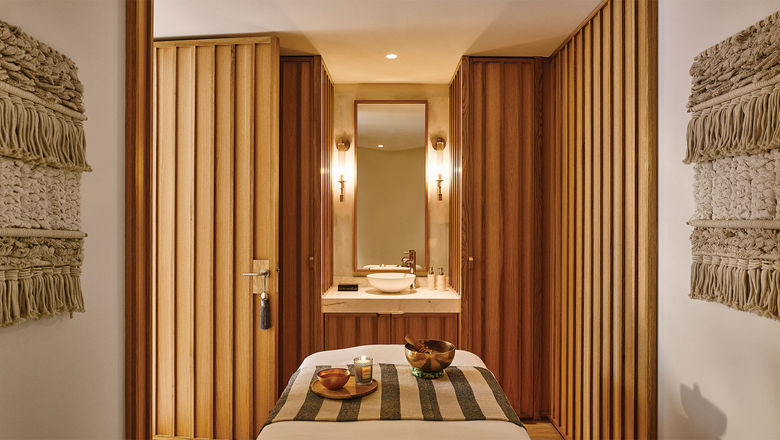 A treatment room at the Nobu Hotel Ibiza Bay's Ibiza Bay Spa by Six Senses.