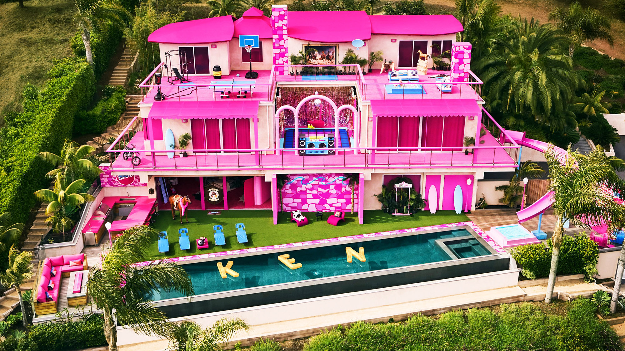 The Barbie's Malibu DreamHouse vacation rental, which first debuted in California in 2019, has relaunched on Airbnb to commemorate the Barbie movie's release. Airbnb is offering two free, individual one-night stays for up to two guests in Ken's bedroom.