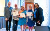 The team at Princess poses with three lucky GTM West attendees who won cruises during the event's opening reception, sponsored by Princess.