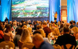 GTM West attendees learn about Anchorage from Tia Froehle with Alaska-Visit Anchorage during lunch.