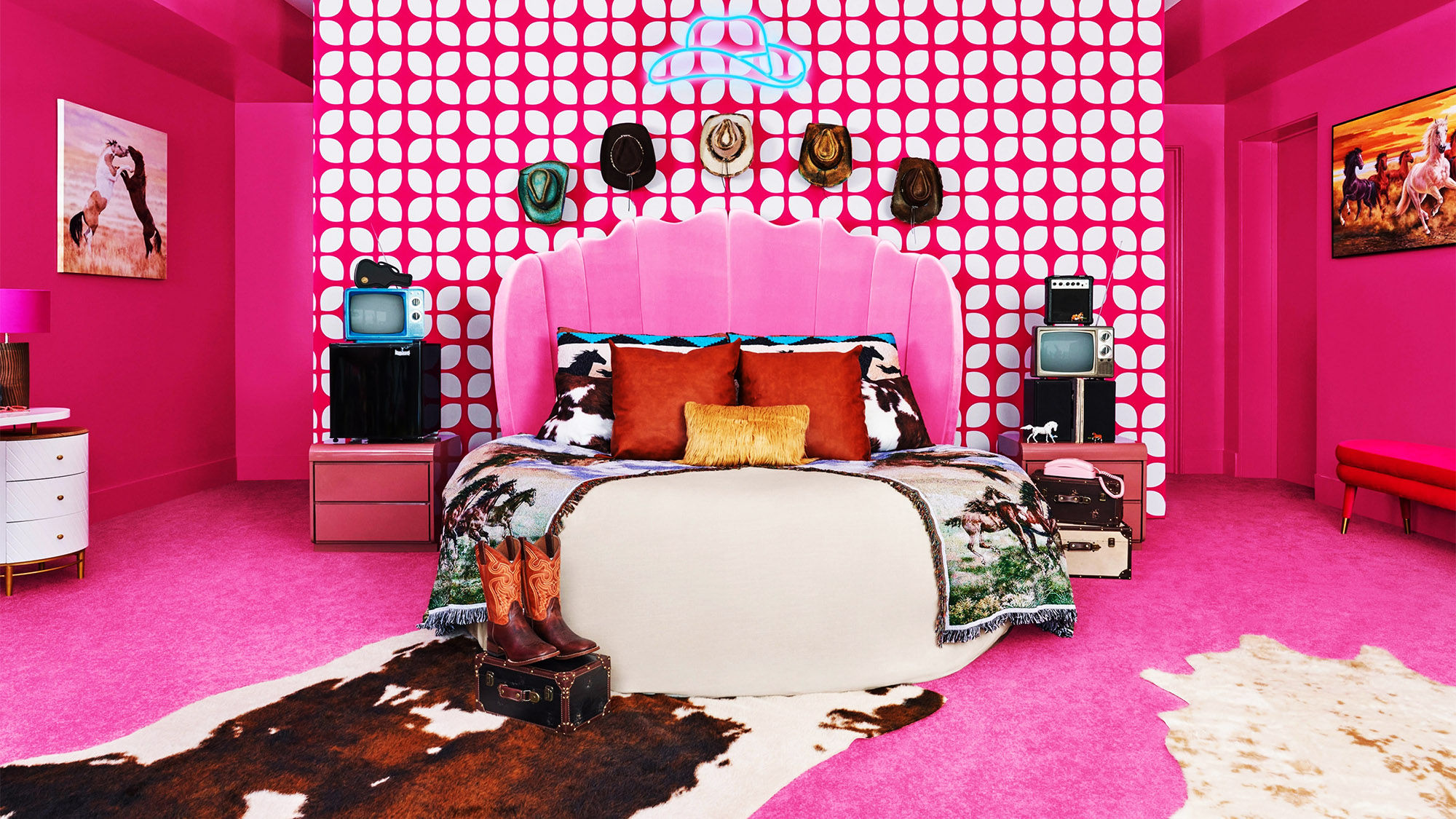 Ken's bedroom at the Barbie's Malibu DreamHouse in California.