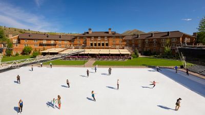 The all-season outdoor ice rink at Sun Valley in Idaho.