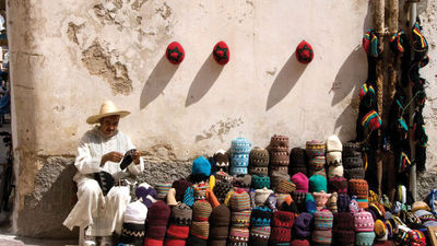 A felt market in Morocco. Intrepid Travel has formed a partnership with the the country's tourism office and is launching four new itineraries in the destination in 2024.