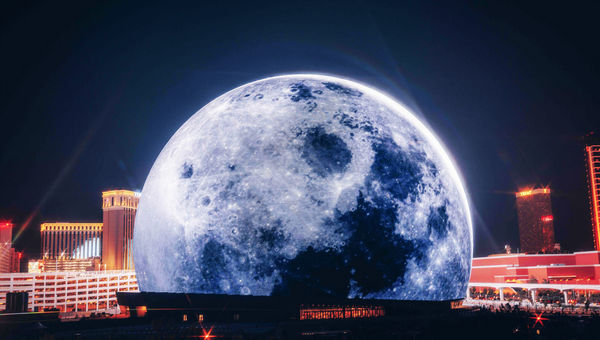 Full moon over Vegas? Nope, just one of the many images that have appeared on the exterior of Sphere since it debuted on July 4.