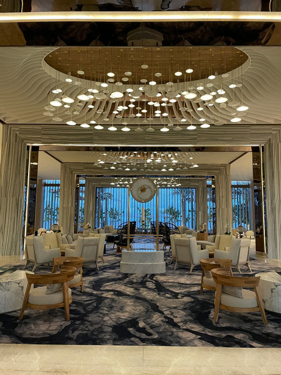 The lobby of the Waldorf Astoria Cancun: Old World glamour meets modern day luxury.