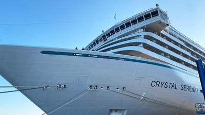 The refurbished Crystal Serenity in Naples.