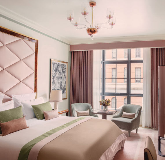 A guestroom at Hotel Barriere Fouquet's New York.