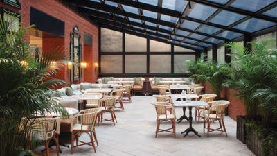 The Par Ici Cafe at the Hotel Barriere Fouquet's New York, a member of American Express Travel's Fine Hotels + Resorts.