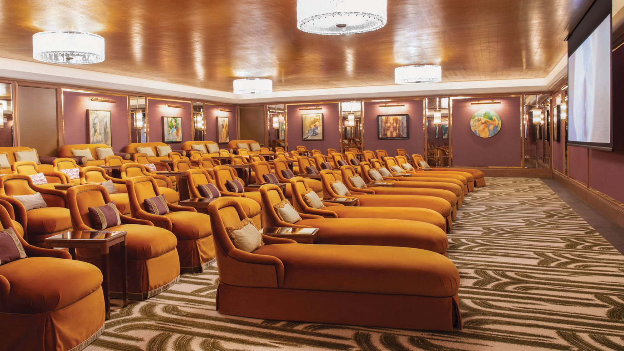 The screening room at Hotel Barriere Fouquet's New York.