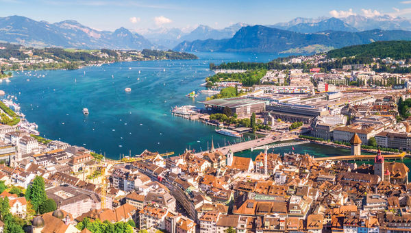 Aerial view of Lucerne. Aerial view of Lucerne.