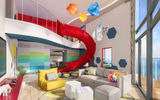 A rendering of the Ultimate Family Townhouse interior on Icon of the Seas.