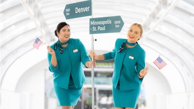 Aer Lingus cabin crew celebrate the addition of Denver and Minneapolis service next spring.