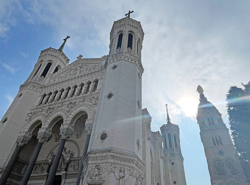 Notre Dame de Fourviere sits atop a hill that overlooks Lyon.