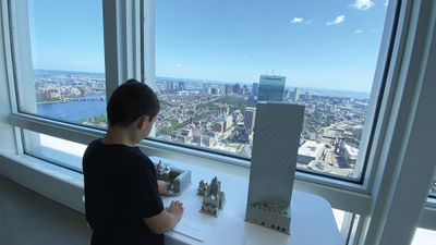 Stations throughout View Boston's 52nd floor observatory offer information to visitors about the different landmarks and neighborhoods they’re seeing.