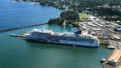 Norwegian Cruise Line's Pride of America in Hilo. NCL has replaced the ship's calls to Maui with an overnight call to Hilo on the Big Island of Hawaii and an additional overnight stay in Nawiliwili on Kauai for itineraries beginning Aug. 12 and through the end of the month.