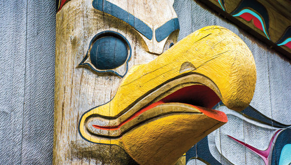 Detail of a totem. Detail of a totem.