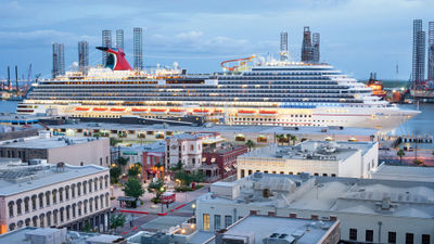 The Carnival Breeze in Galveston, Texas. Plans for upgrades to its terminal at the Port of Galveston are on hold, pending a new city council vote on funding for the project.